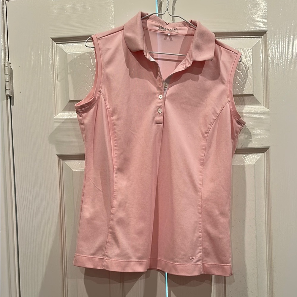 Nike Women's Pink Sleeveless Polo Top